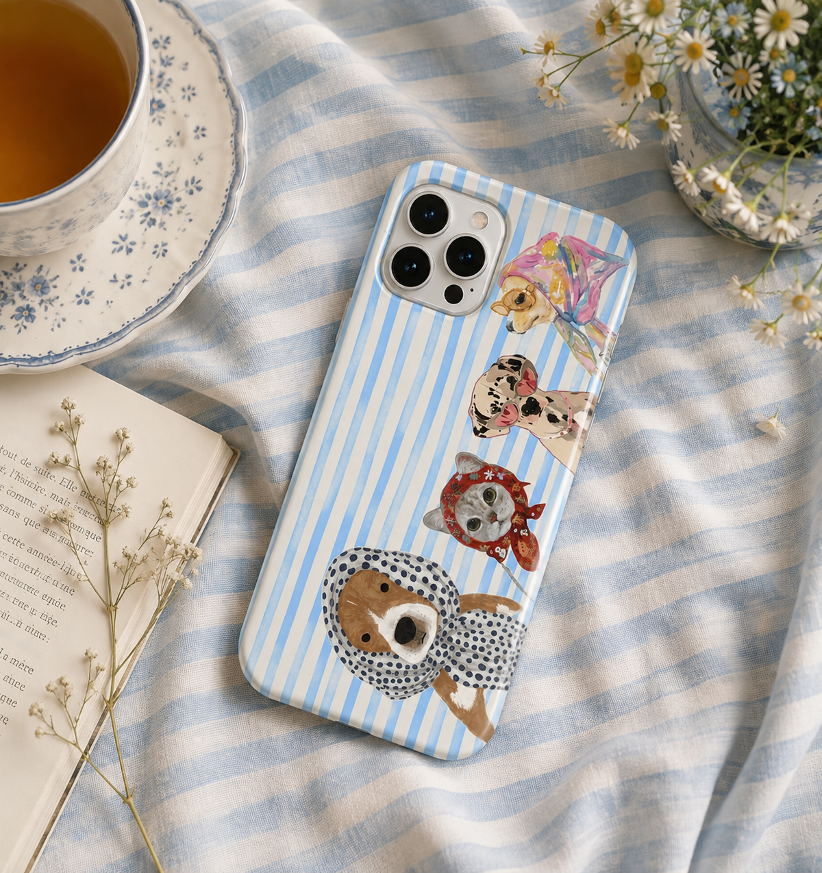 Sevimli Hayvanlar Desenli İçi Kadifeli Telefon Kılıfı (Y51)