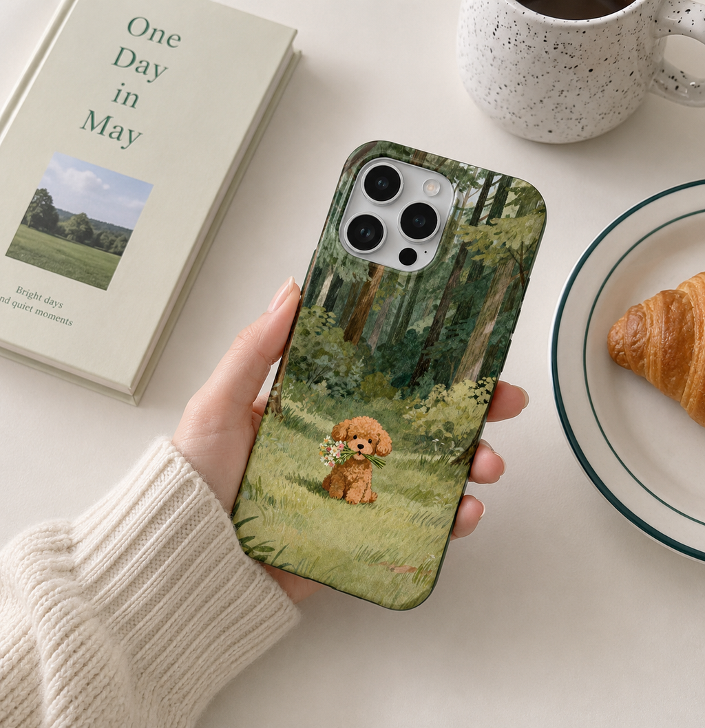 Köpek Desenli İçi Kadifeli Telefon Kılıfı (Y46)