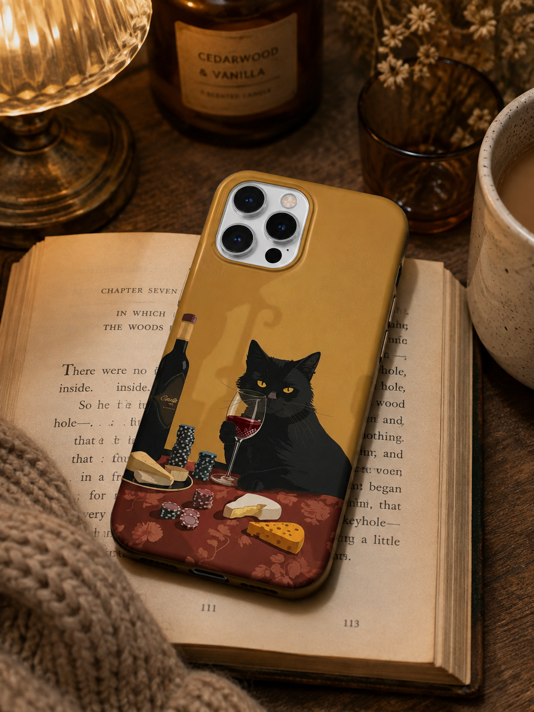 Noble Cat Desenli İçi Kadifeli Telefon Kılıfı (Y30)