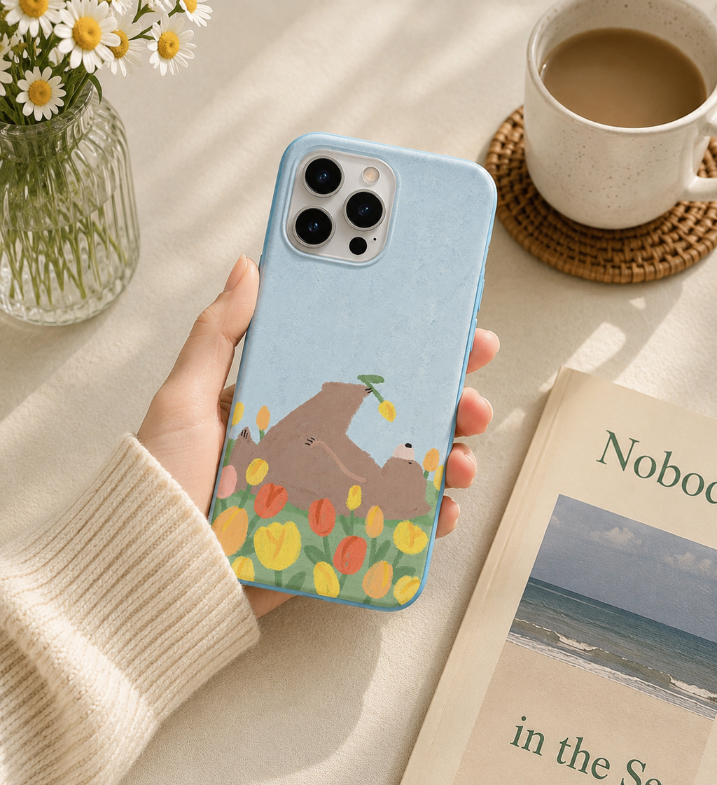 Bear Desenli İçi Kadifeli Telefon Kılıfı (Y65)