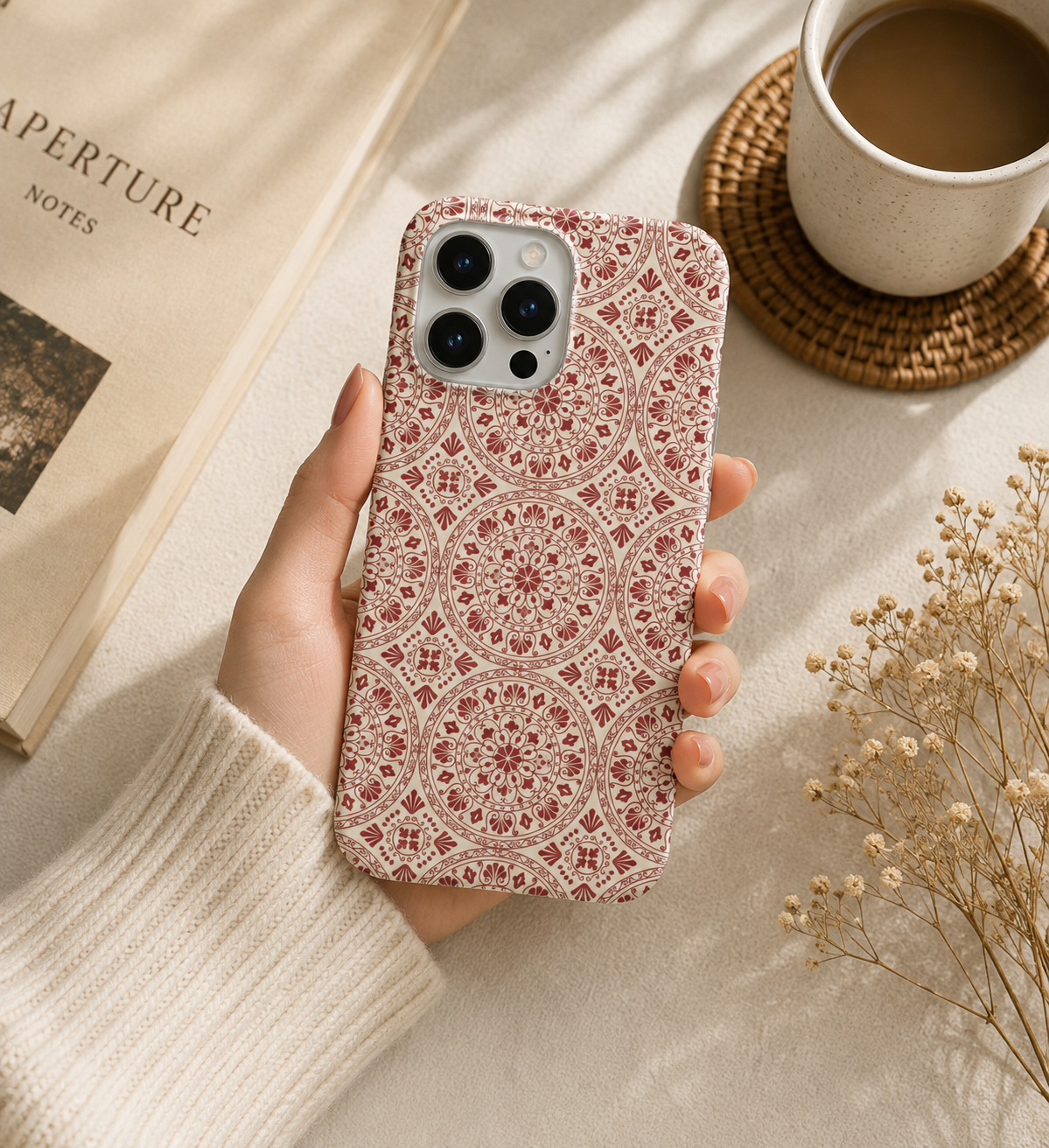 Mozaik Desenli İçi Kadifeli Telefon Kılıfı (Y64)
