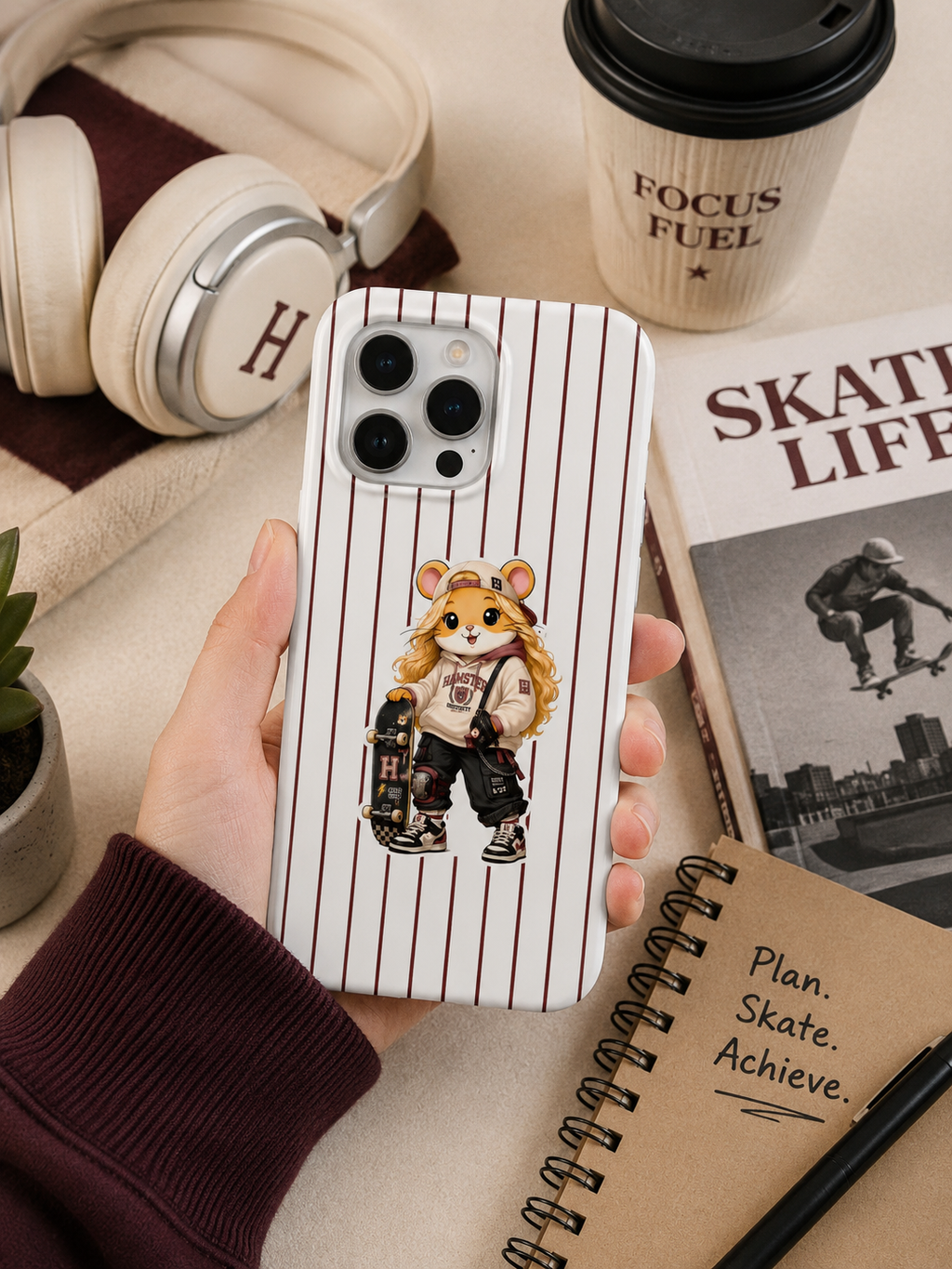 Hamster Skater Girl Telefon Kılıfı (Kaykaycı Kız) hm16
