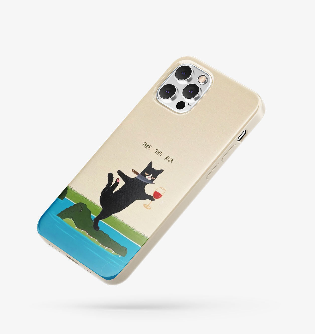 Tehlikeli kedi Desenli İçi Kadifeli Telefon Kılıfı (Y10)