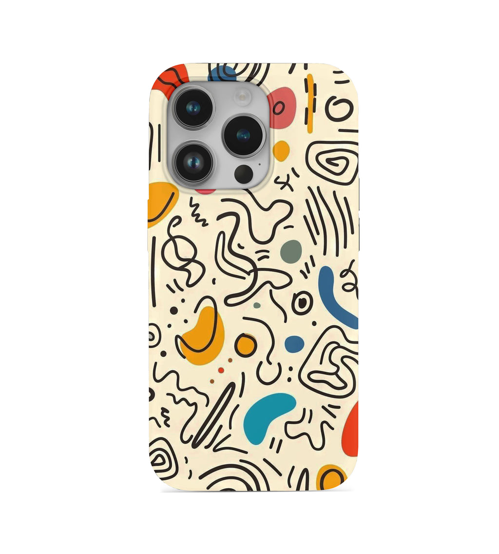 Minimal Art Desenli İçi Kadifeli Telefon Kılıfı (Y16)