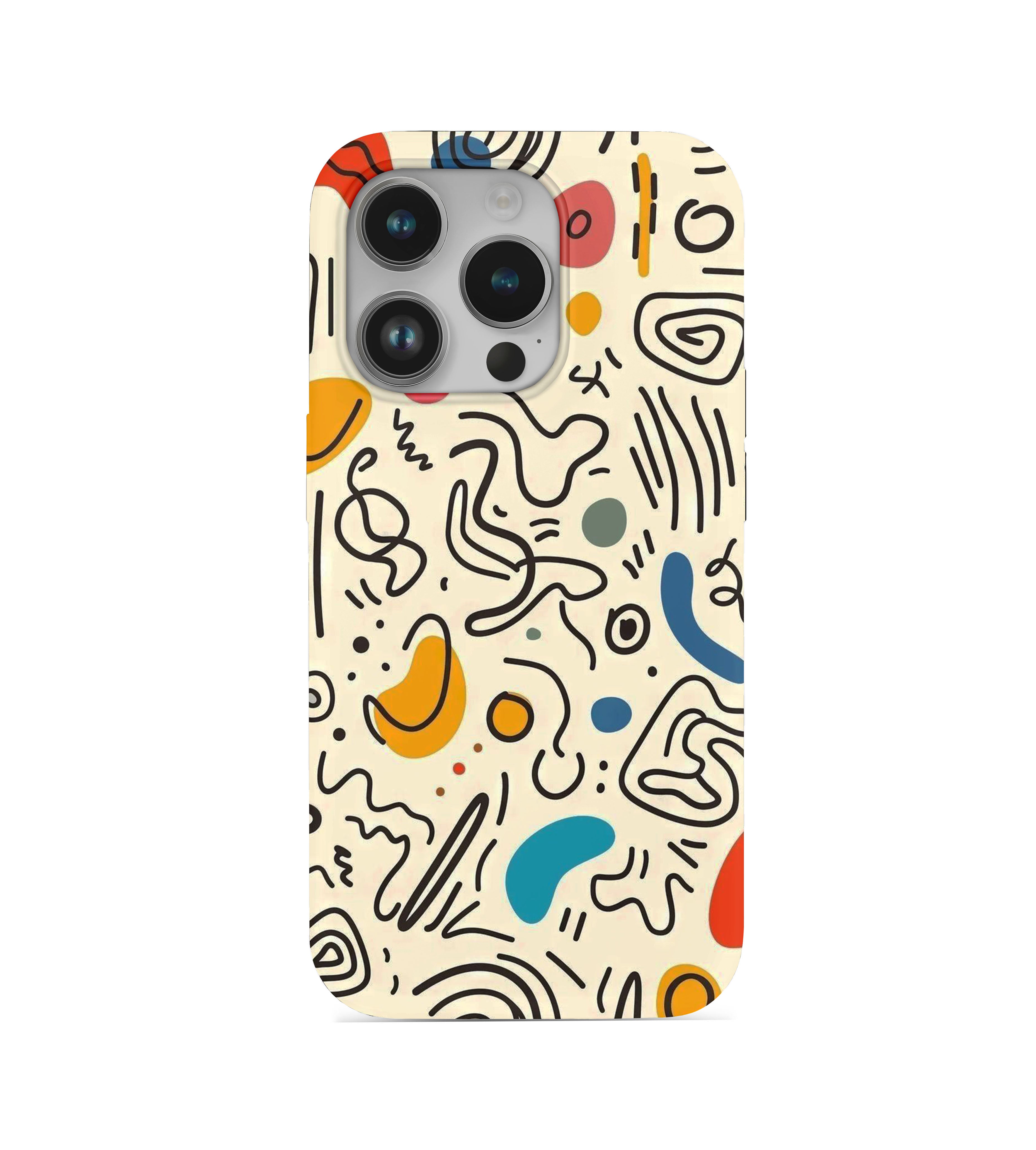 Minimal Art Desenli İçi Kadifeli Telefon Kılıfı (Y16)