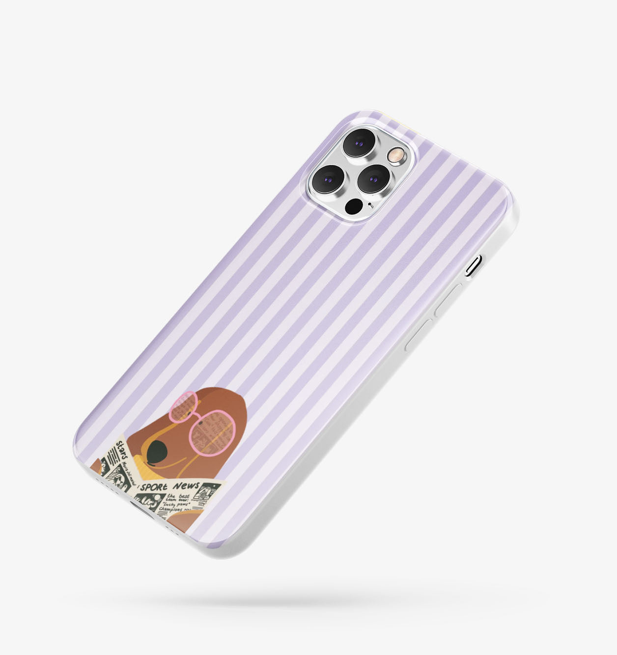 Gazete Okuyan Köpek Desenli İçi Kadifeli Telefon Kılıfı (Y27)
