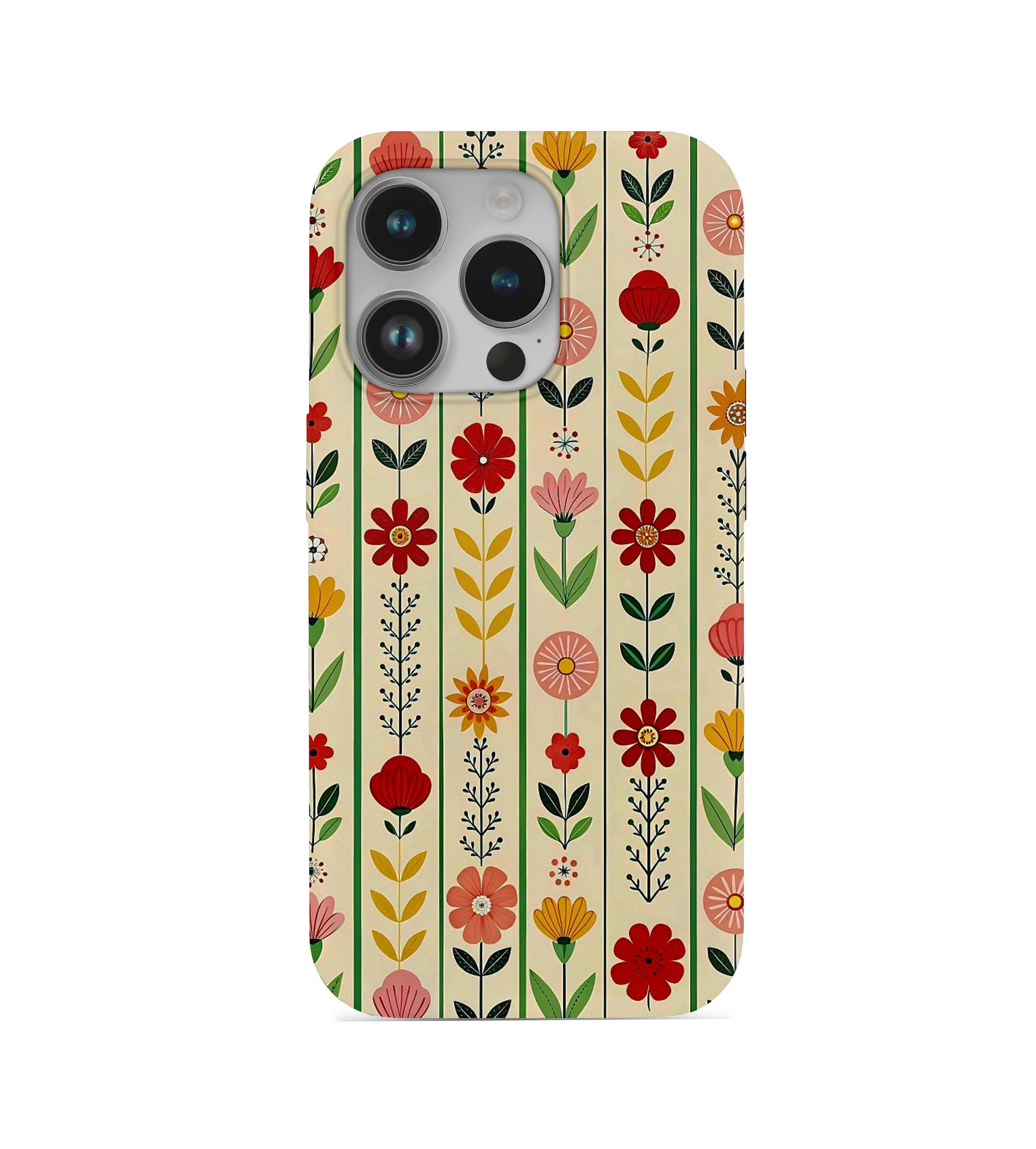 Çiçek Desenli İçi Kadifeli Telefon Kılıfı (Y32)