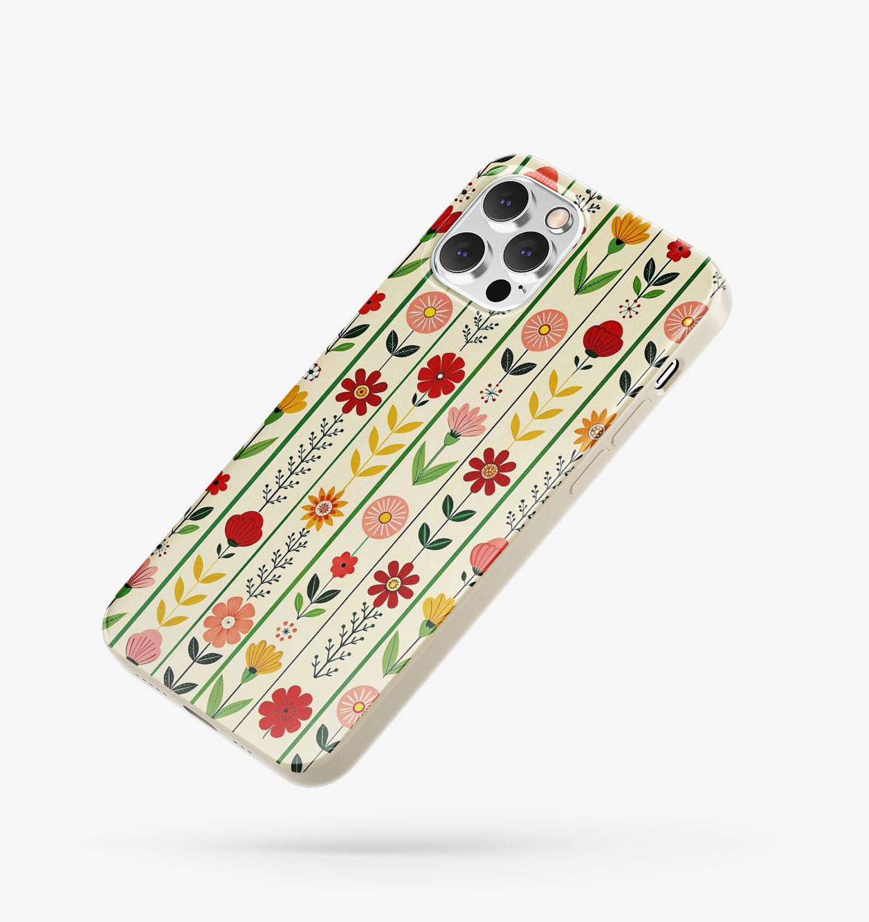 Çiçek Desenli İçi Kadifeli Telefon Kılıfı (Y32)