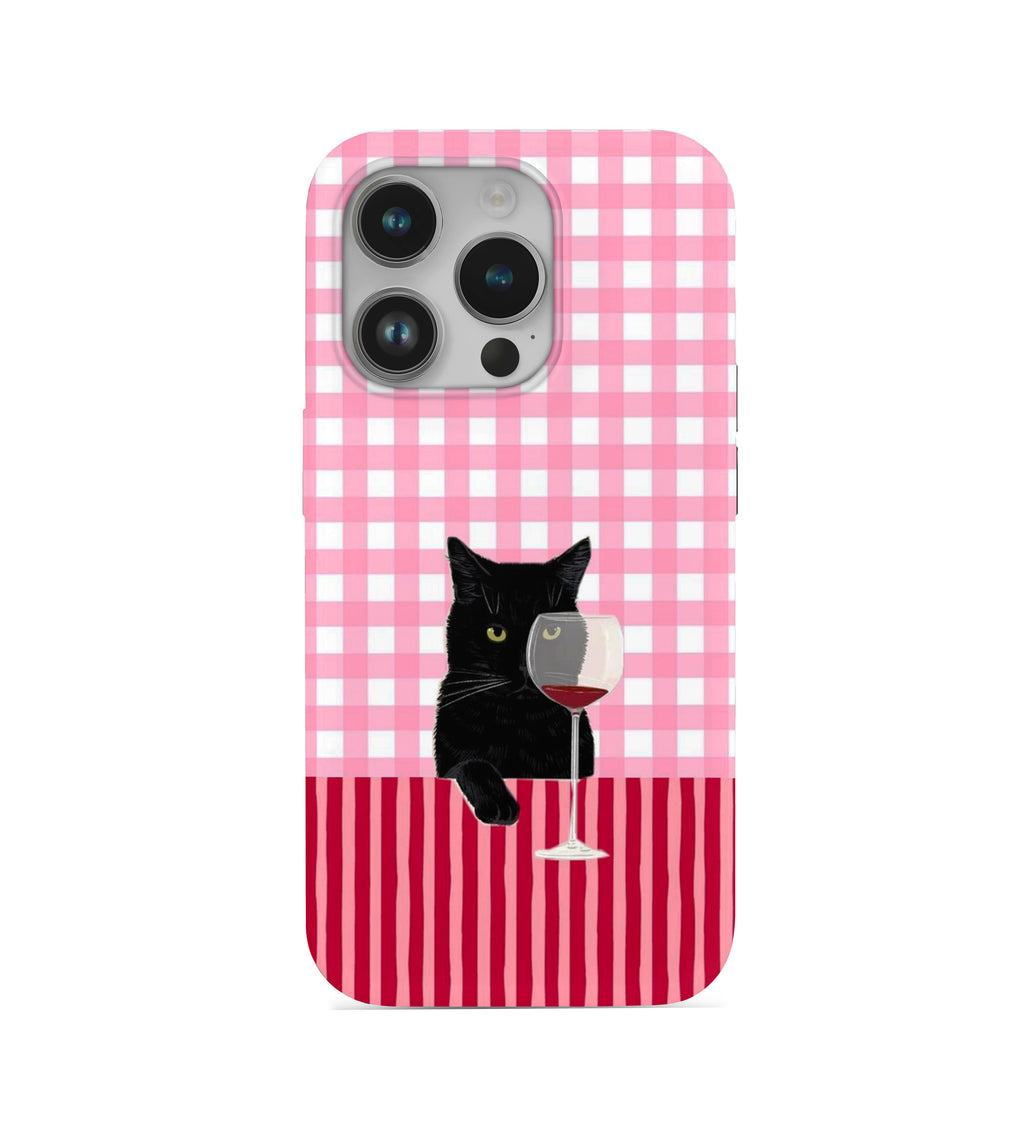 Sarhoş Kedi Desenli İçi Kadifeli Telefon Kılıfı (Y37)