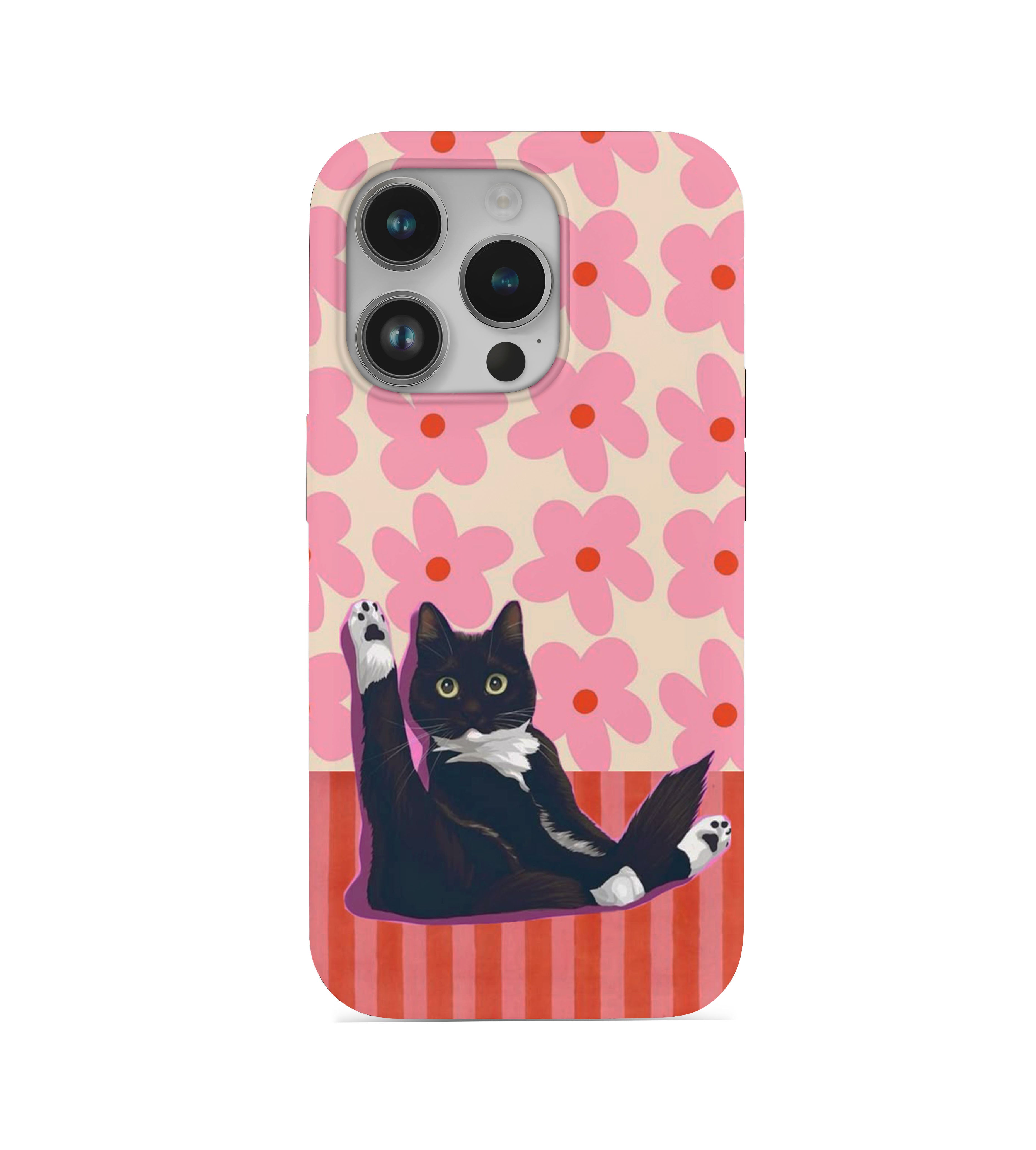 Rahat Kedi Desenli İçi Kadifeli Telefon Kılıfı (Y39)