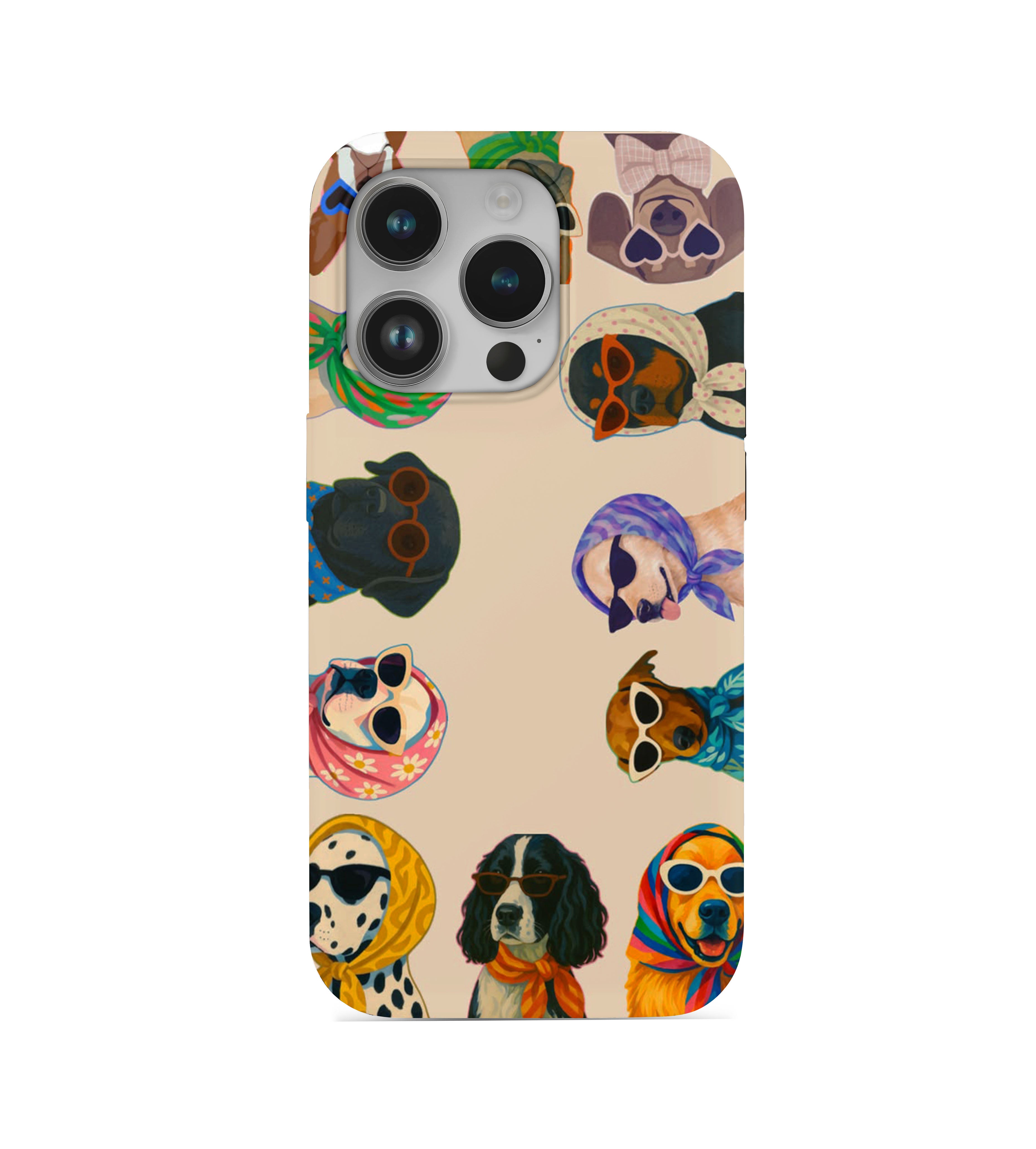 Köpekler Desenli İçi Kadifeli Telefon Kılıfı (Y43)