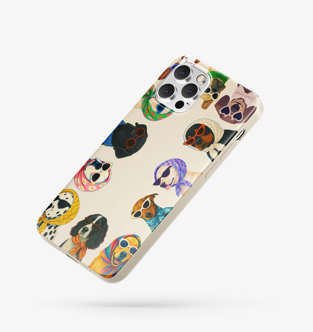 Köpekler Desenli İçi Kadifeli Telefon Kılıfı (Y43)