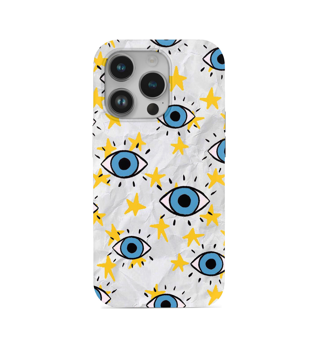 Göz Desenli İçi Kadifeli Telefon Kılıfı (Y52)