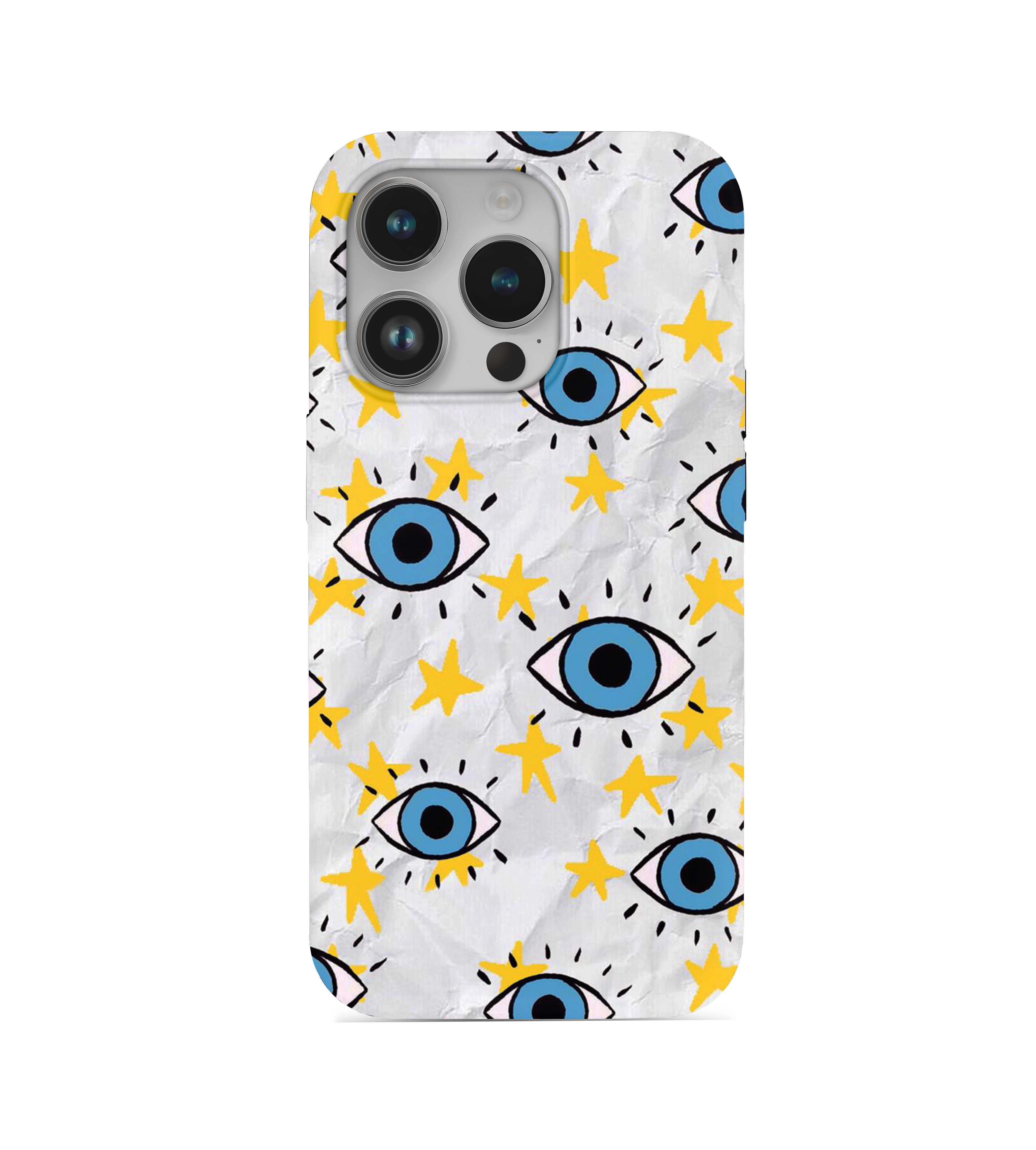 Göz Desenli İçi Kadifeli Telefon Kılıfı (Y52)