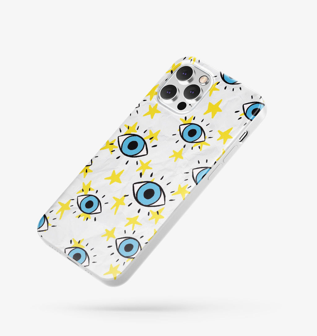 Göz Desenli İçi Kadifeli Telefon Kılıfı (Y52)