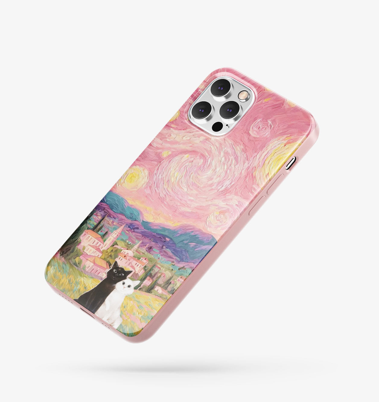 Kedi Desenli İçi Kadifeli Telefon Kılıfı (Y55)