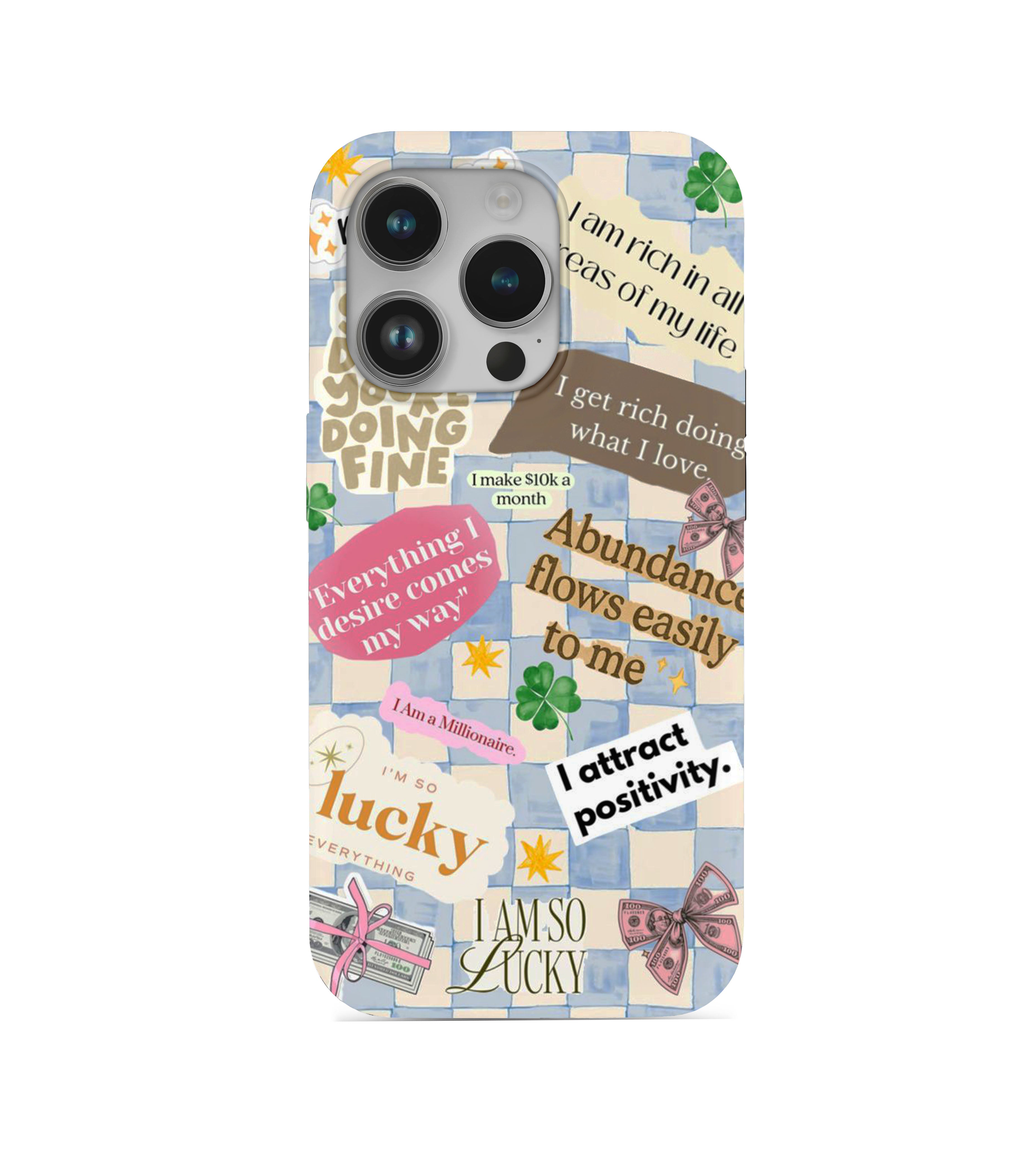 Lucky Desenli İçi Kadifeli Telefon Kılıfı (Y57)