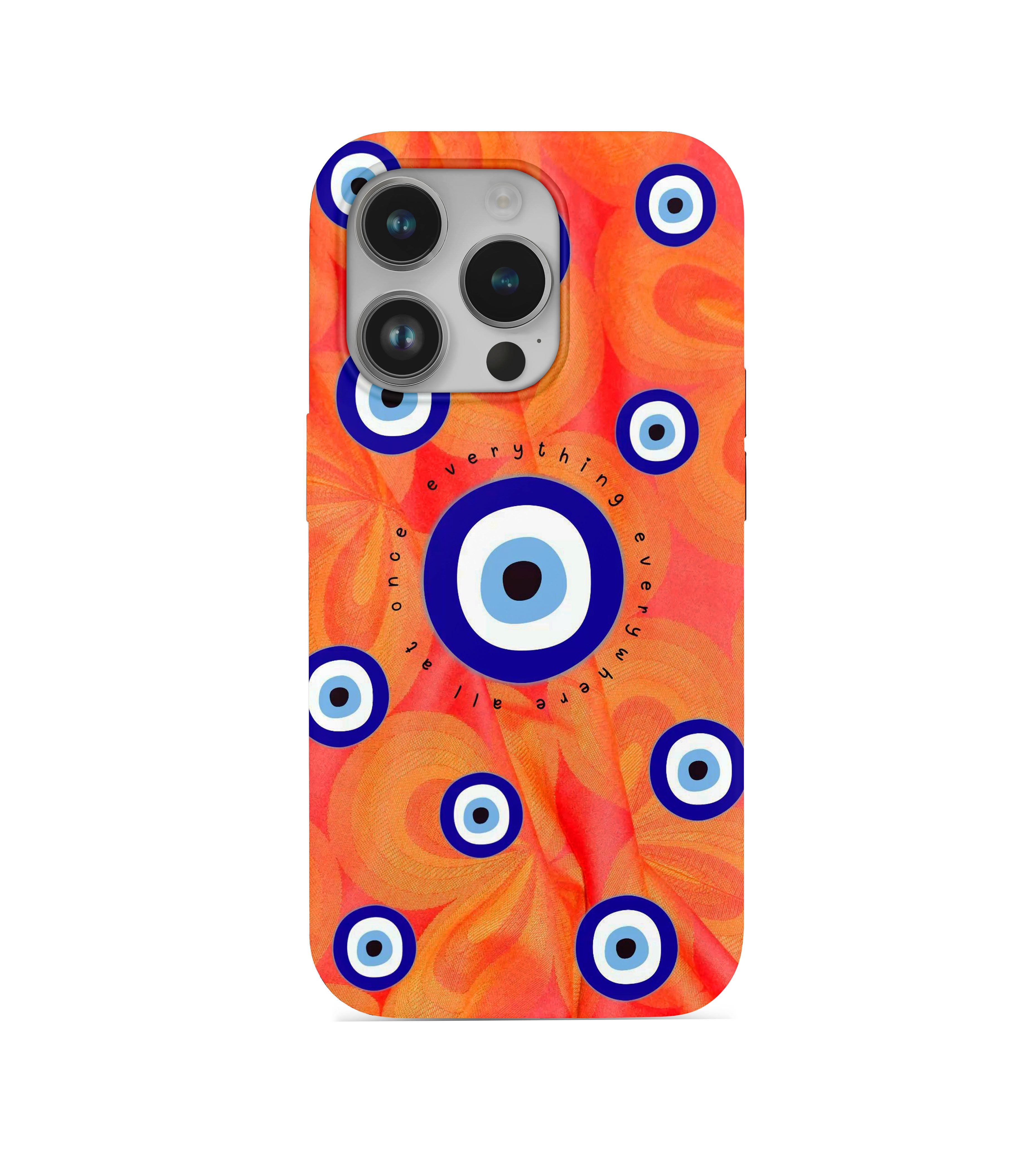 Nazar Boncuğu Desenli İçi Kadifeli Telefon Kılıfı (Y62)