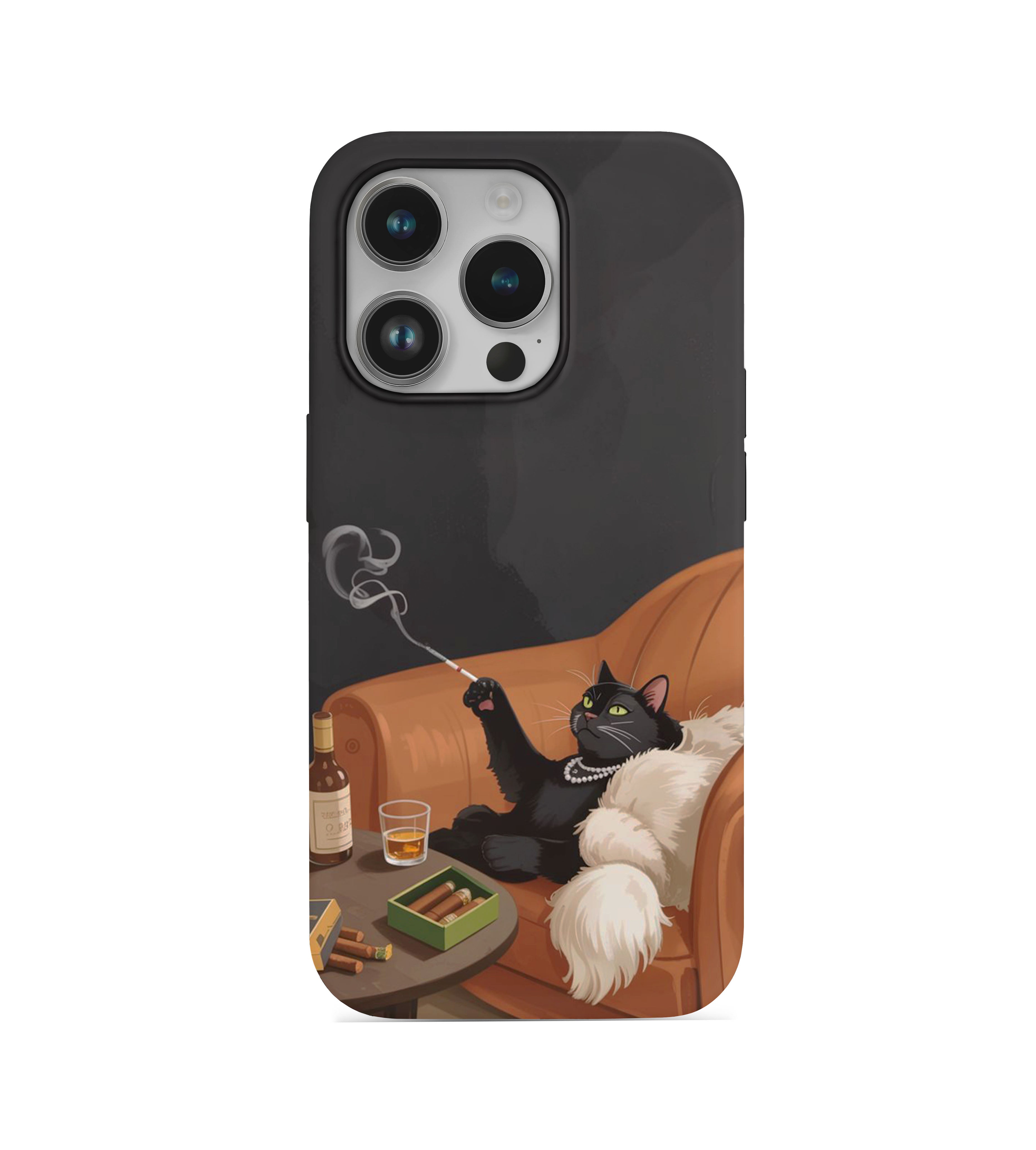 Kedi Desenli İçi Kadifeli Telefon Kılıfı (Y67)