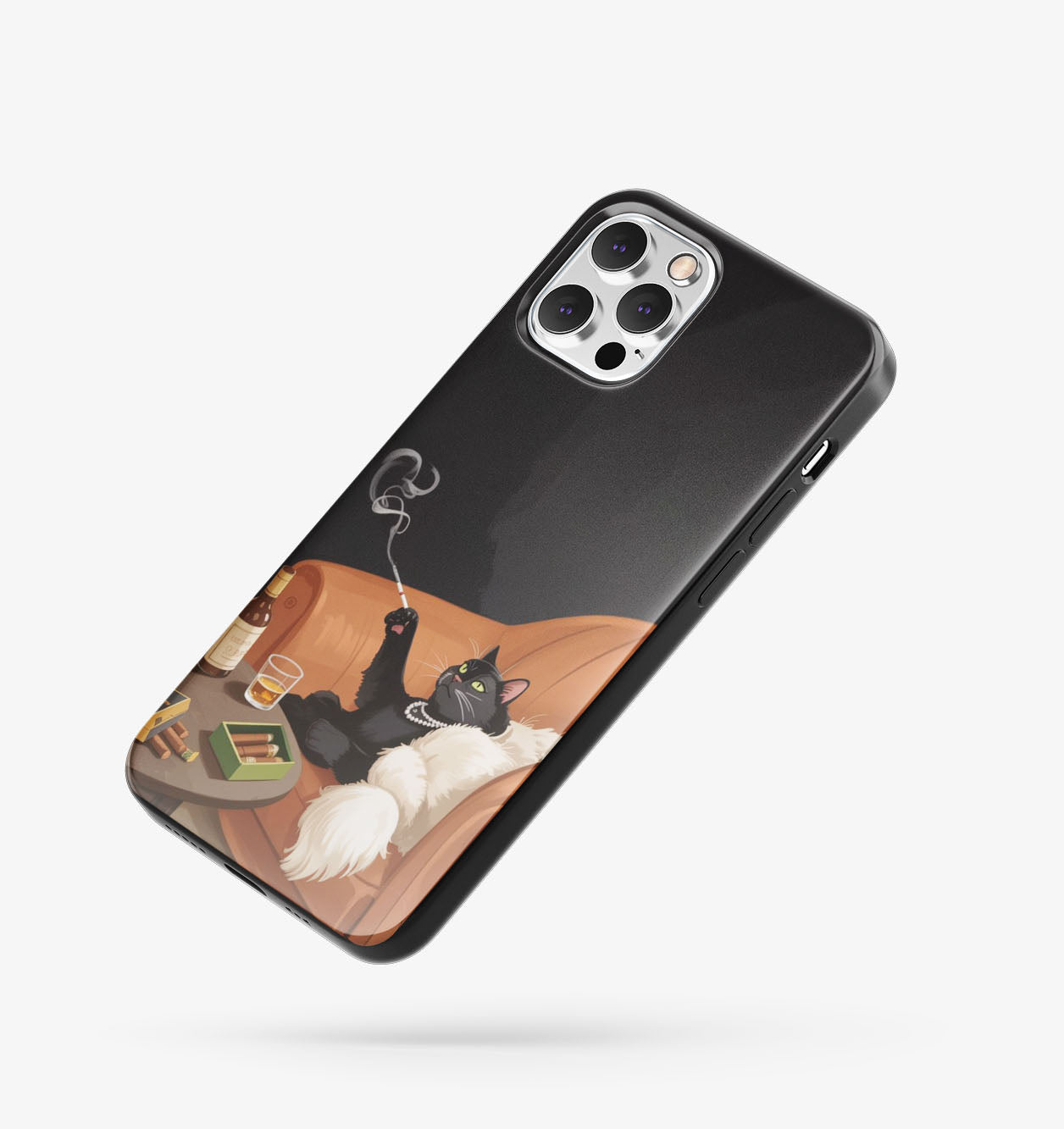 Kedi Desenli İçi Kadifeli Telefon Kılıfı (Y67)