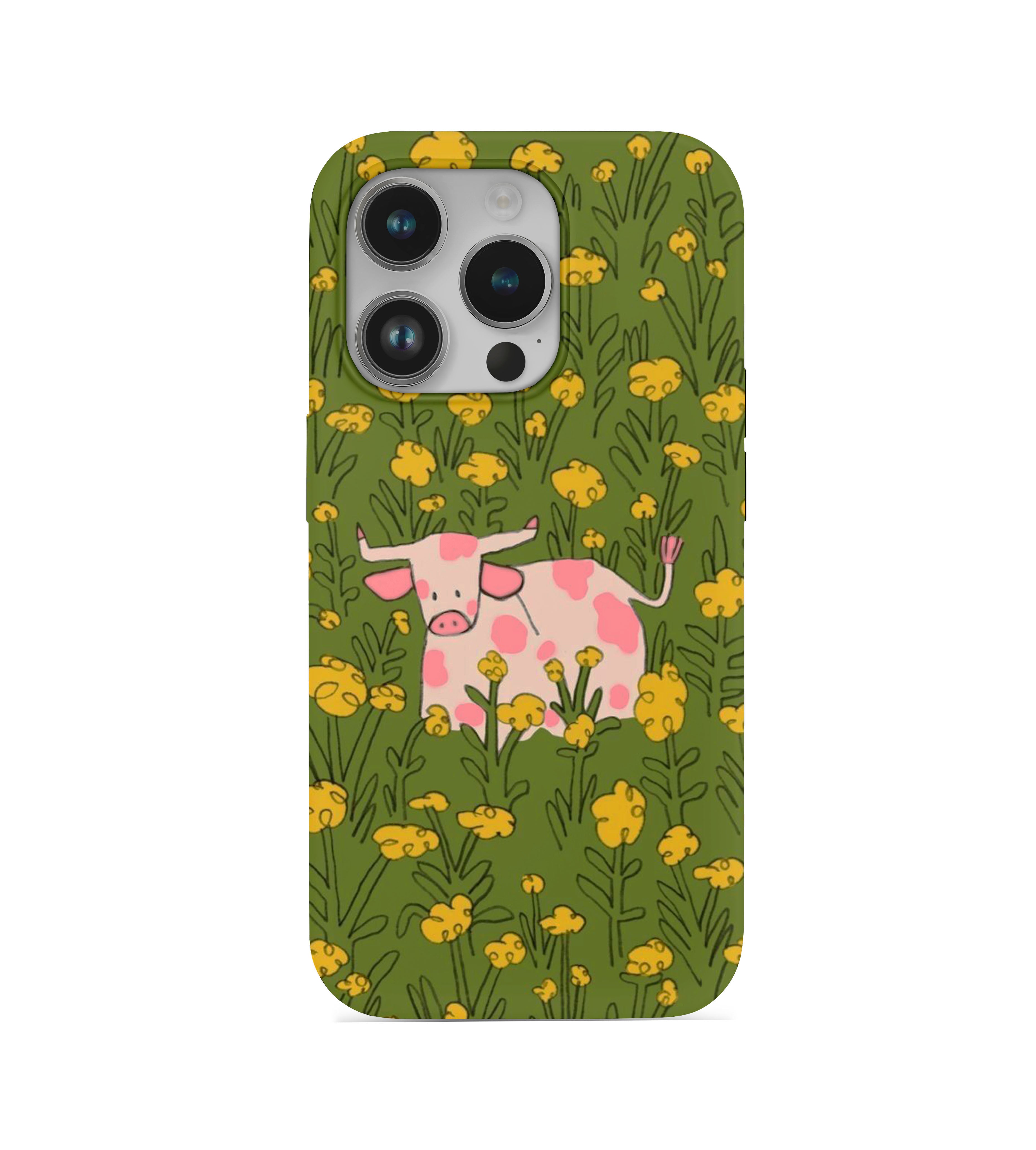 İnek Desenli İçi Kadifeli Telefon Kılıfı (Y7)