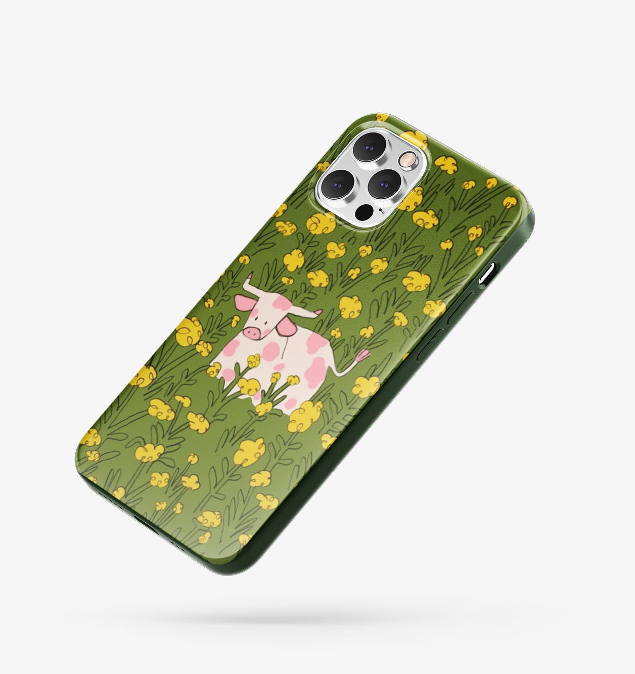 İnek Desenli İçi Kadifeli Telefon Kılıfı (Y7)